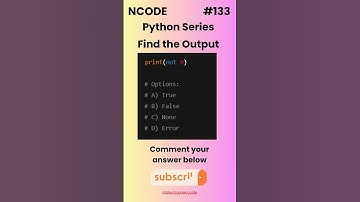 NCODE #133 | Find the Output | Comment your Answer Below | #coding #pythondaily #python #mcqsquiz