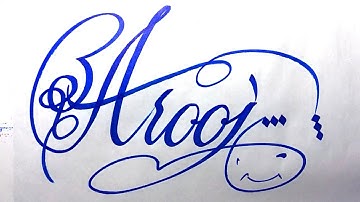 Arooj Name Signature Calligraphy Status | How to Cursive write with cut Marker #arooj @Arooj