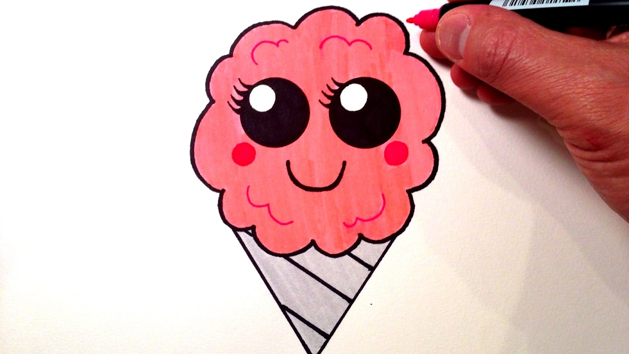 How to Draw a Cute Cotton Candy 