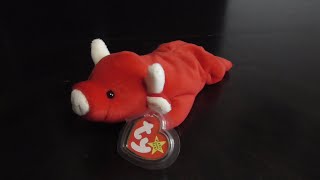 TY BEANIE BABIES 1995 TABASCO THE RED BULL PLUSH REVIEW