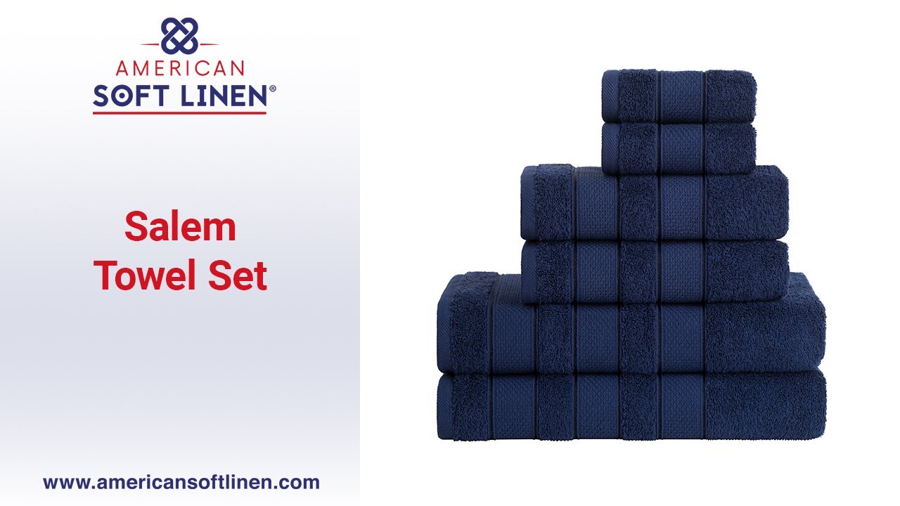 Salem 6 Piece 100% Turkish Combed Cotton Luxury Bath Towel Set