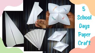 5 School Days Paper Crafts 😱🩷🥰✨️#papercraft #schoolmemories #papergames