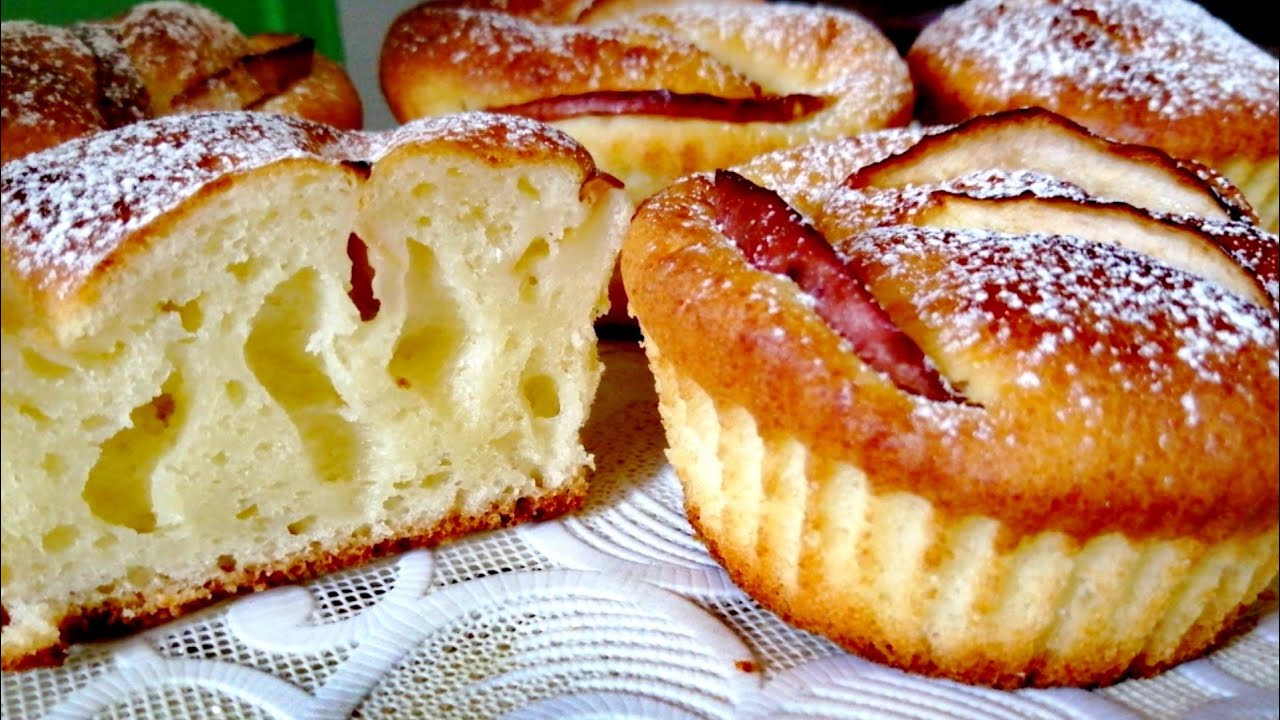 Творожный кекс с яблоками