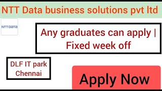 NTT data is hiring graduates | NTT data openings for graduates