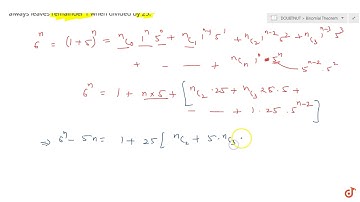 Using binomial theorem, prove that `6^n-5n` always leaves remainder 1 when divided by 25....