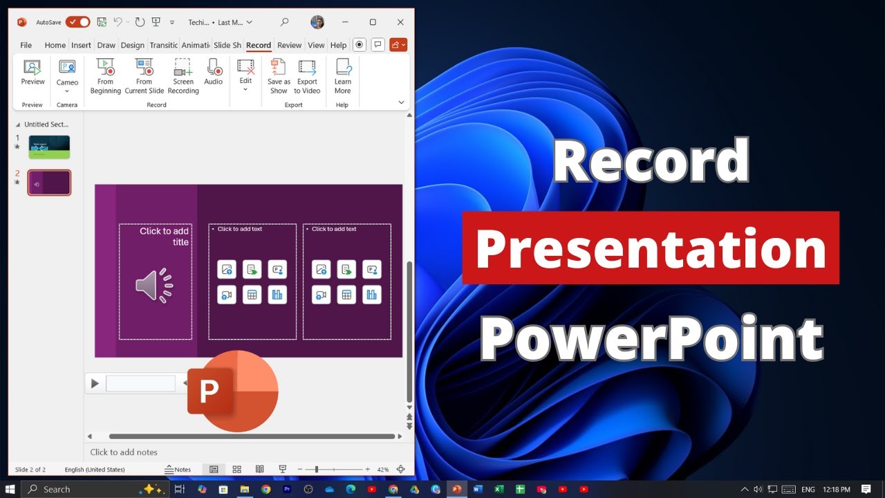 How to Record Presentation on Microsoft PowerPoint - YouTube