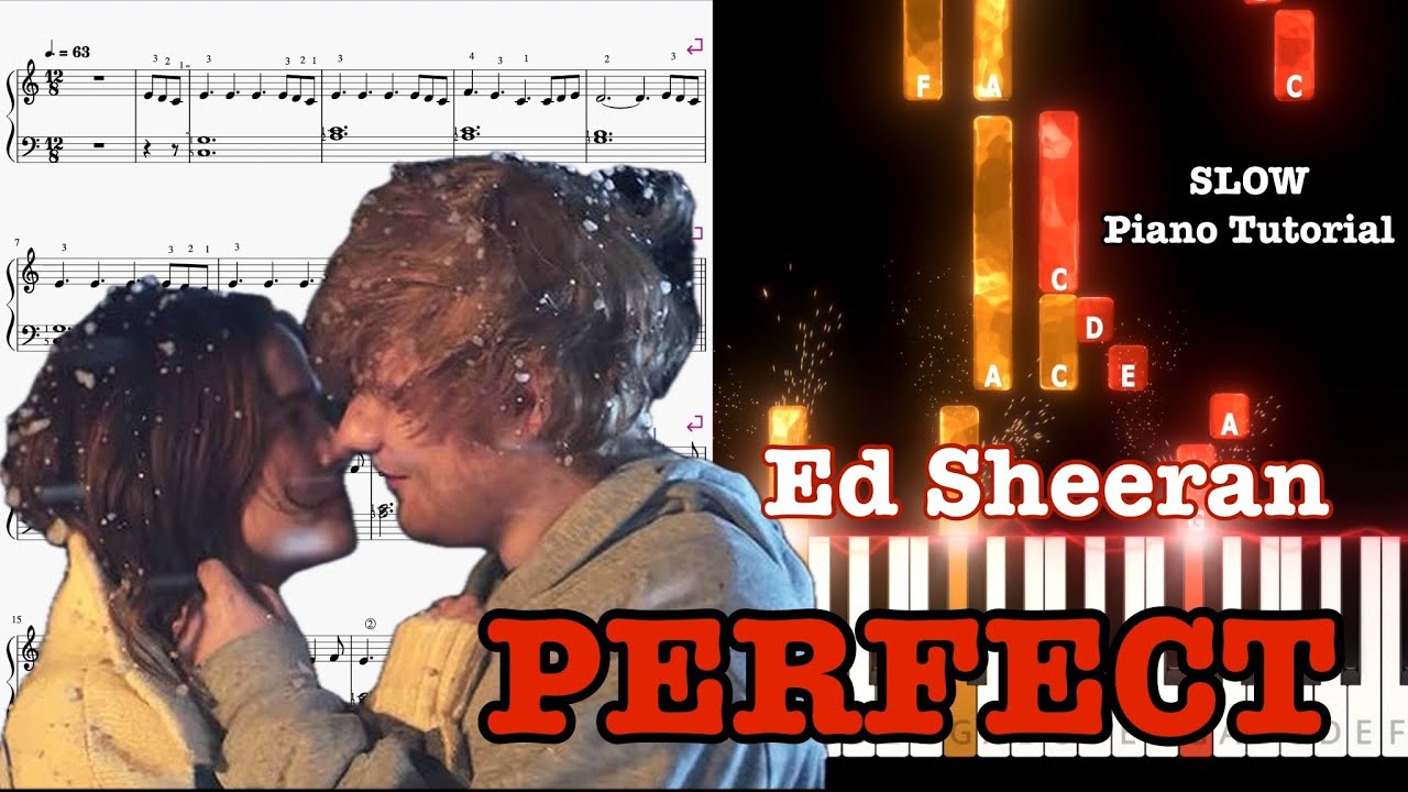 Perfect - Ed Sheeran | Slow Practice Tempo | Piano Sheet Music, MIDI, mp3