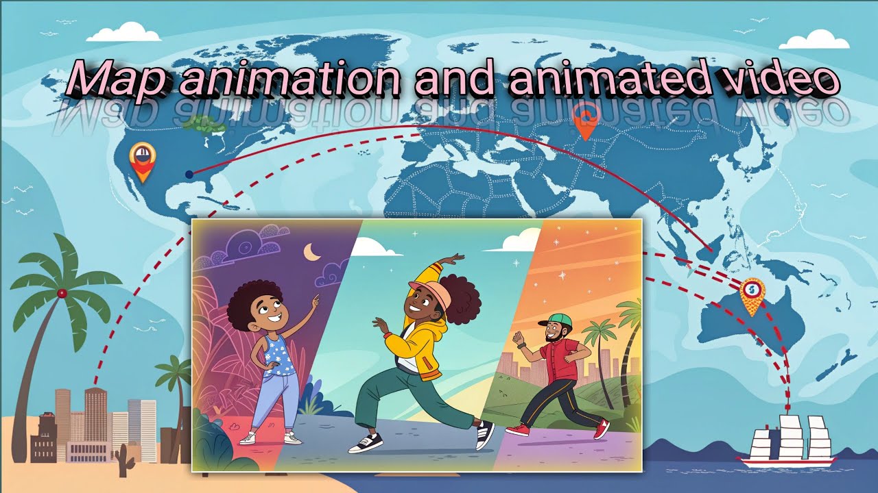 Map animation and animated video - YouTube