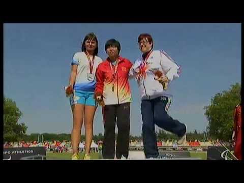 Athletics -  women's discus throw F37 Medal Ceremony  - 2013 IPC Athletics World Championships, Lyon