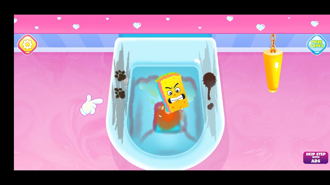 Princess doll bathroom cleaning/ princess doll house cleaning/ Game