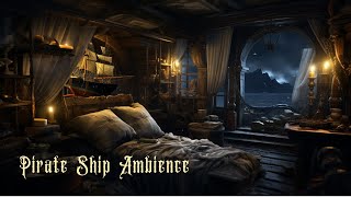 Pirate Ship Ambience in Cozy Captains Cabin with Waves and Creaking Wood