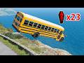 Realistic High-Speed School Bus Crashes in BeamNG.drive #5 | Ultra Detailed Crash Compilation