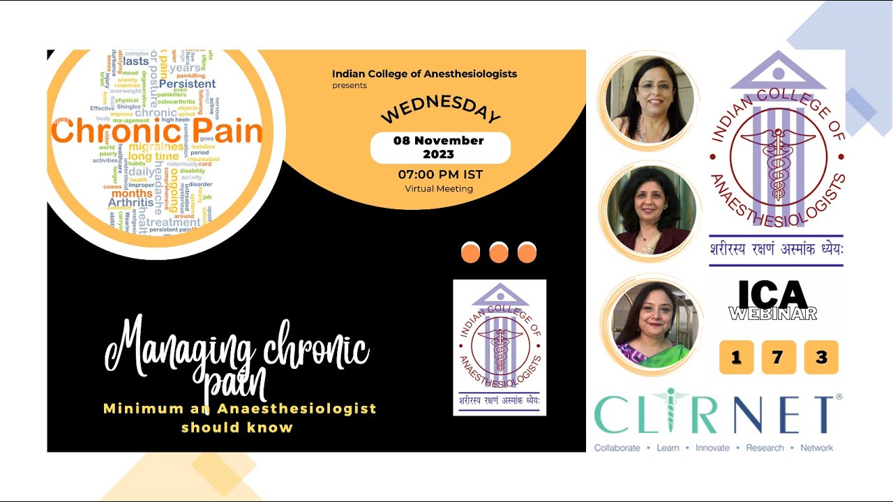 Managing Chronic pain: Minimum an anesthesiologist should know: ICA Webinar 173