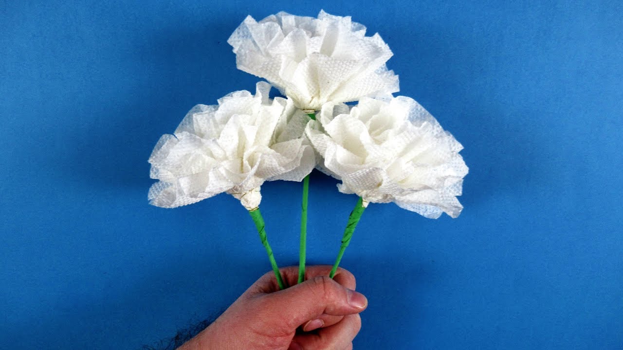 How to make a flower with napkin paper YouTube