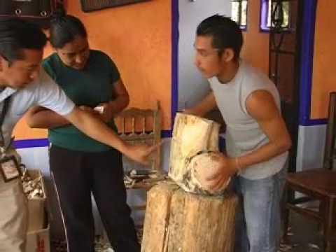 Carving Copal Wood at the Workshop of Jacobo and M...