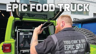 EPIC Food Truck  Jeep Wrangler Goose Gear Kitchen, Drawers & Table Setup for Overland Adventures