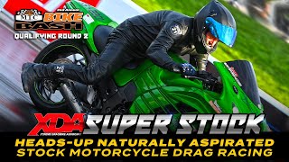 XDA Super Stock - Heads up Naturally Aspirated Stock Motorcycle Drag Bike Racing -Qualifying Round 2