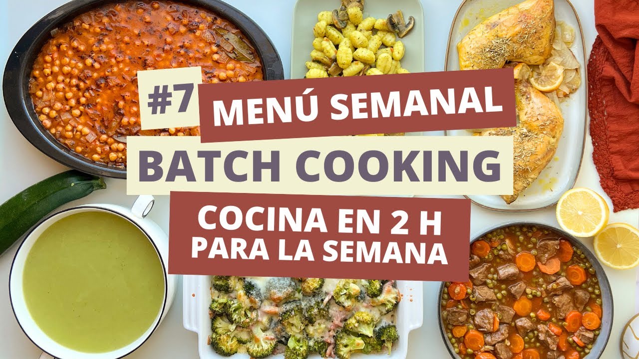 MENÚ SEMANAL 1/2 ENERO 🍲 Cocina en 2 h para la semana 👩🏻‍🍳 BATCH  COOKING EN ESPAÑOL 