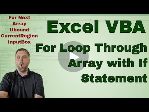 Use a For Loop and If Statement to loop through an Array and add data to another Sheet in VBA Code @EverydayVBAExcelTraining
