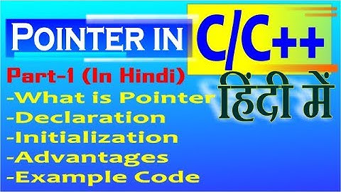 Pointer in c/c++ in hindi | urdu part -1