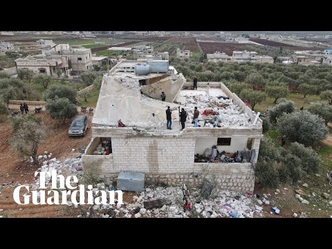 Aftermath of US raid on house of Islamic State leader shown in drone footage