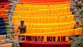 Handloom Weaving traditional dying work|Process of making sarees | Weaving process in india