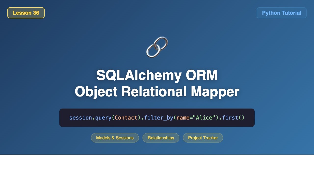 SQLAlchemy ORM (Models, Relationships, Aggregates) - Python Tutorial ...