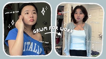 grwm for work 🌧️ summer internship first day, lots of caffeine, struggle session...