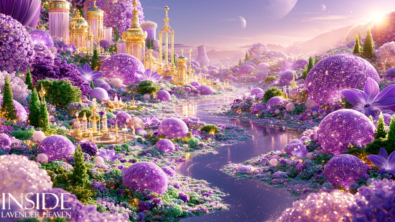 Beyond the Clouds, Heaven Blooms in Lavender ✨ Celestial Fantasy Garden | 4K