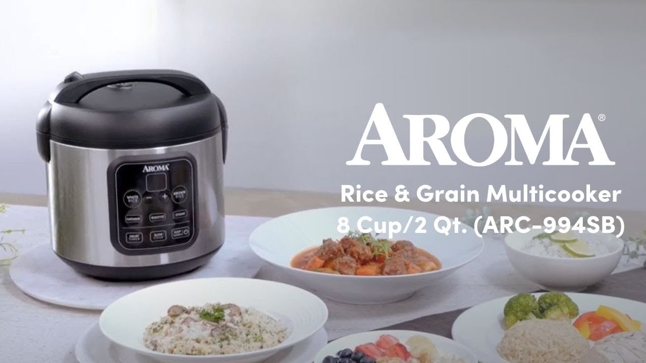 Aroma 8-Cup (Cooked) / 2Qt. Digital Rice & Grain Multicooker, Slow Cooker,  Automatic Keep Warm Mode, Steam Tray Included, Stainless Steel (ARC-994SB)  & Reviews