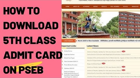 how to download 5th class admit card session 2020-21