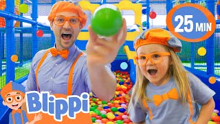 Do you know Colors? Learn with Blippi and His New Friend! | Indoor Playground | Education For Kids