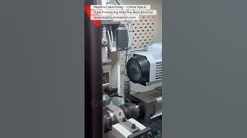 Automatic feeding twin-head tube chamfering machine production test  #tubechamferingmachine