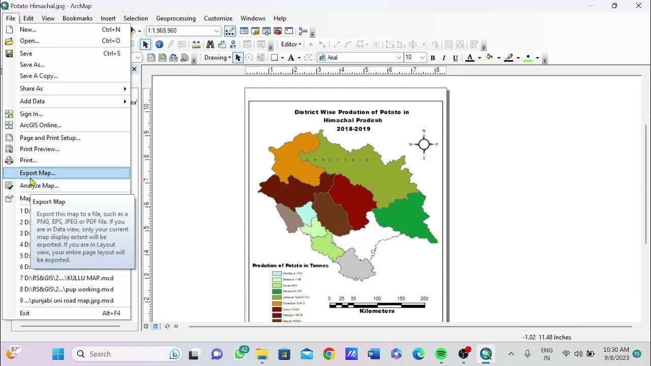 How to save map in MXD file and JPG file ArcMap How to Export map