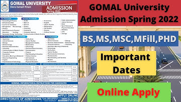 GOMAL University Admissions Spring 2022 | How To Apply Online