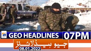 ⁣Geo News Headlines Today 07 PM | Murree Road Closed | 8th January 2022