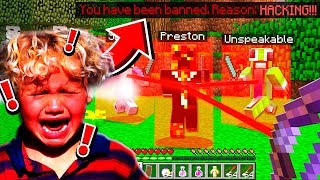 I BANNED MY LITTLE BROTHER from PLAYING MINECRAFT.. **AND HE RAGED!**