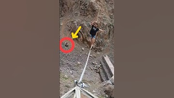 My friend fell off the line 🤣⚠️ #highline #fail