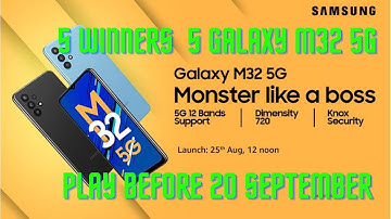 Amazon Samsung Galaxy M32 5G quiz answers | Win 5 Galaxy M32 5G | last day to play 20 September