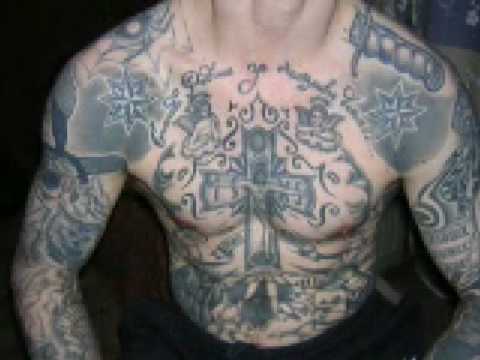 Russian criminal tattoo Mihail Krug - Kolschik