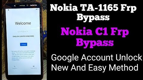 Nokia TA-1165 Frp | Nokia C1 Frp Bypass | Google Account Unlock New And Easy Method
