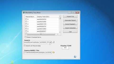 Batch Extract Selected MARC records