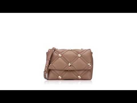 Salvatore Ferragamo Vara Soft Studs Chain Flap Taupe Salvatore Ferragamo Vara Soft Studs Chain Flap Taupe