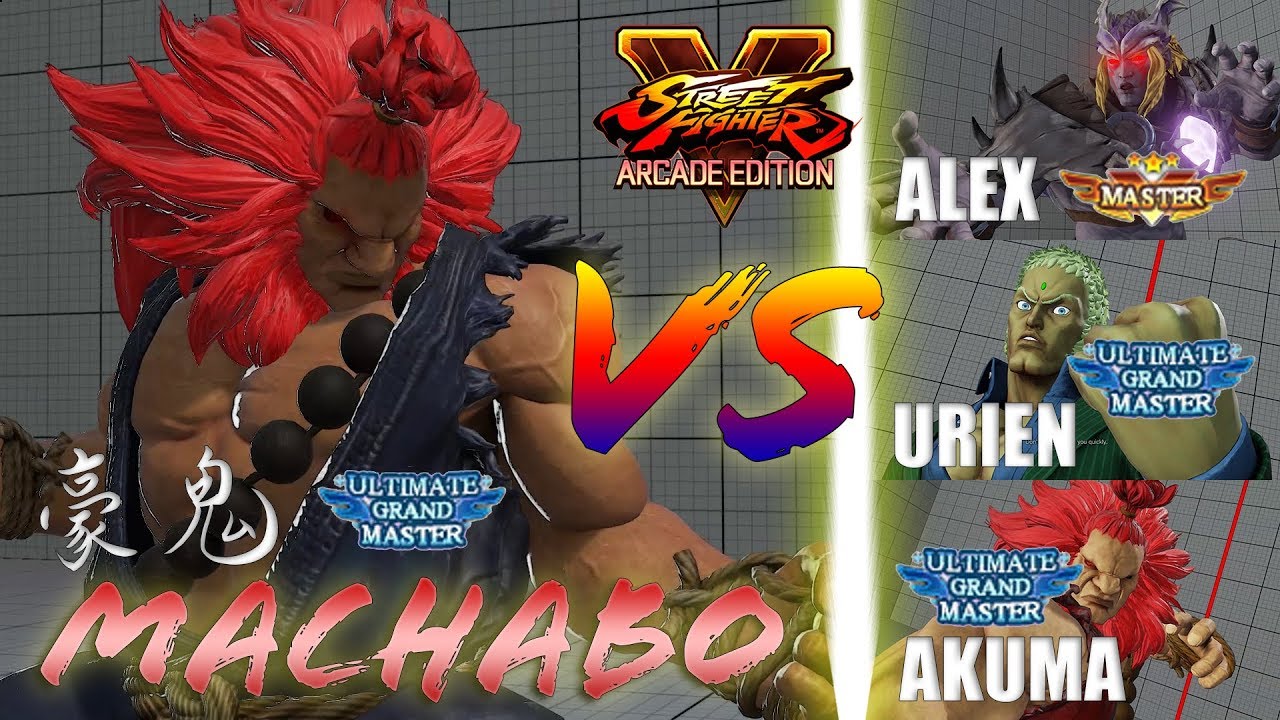 SFV AE 👊🏻 Machabo (Akuma) vs Alex & JINJJANY (Urien) & Armpitplay (Akuma) [S4]