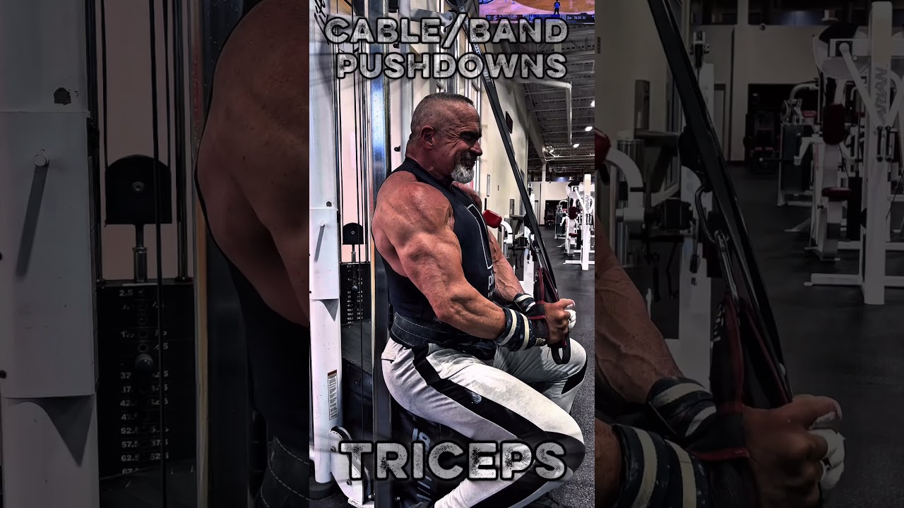 CABLE/BAND PUSHDOWNS FOR TRICEPS #workout #motivation #muscle #workouttips #triceps