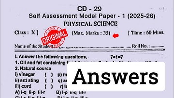 Ap self assessment 1 physics paper 10th class 2025|10th fa1 physics question paper and answers 2025