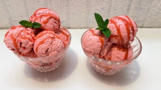 glace à la fraise (sans sorbetière )et coulis de fraise