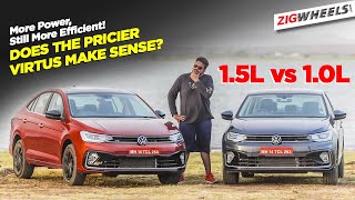 Volkswagen Virtus 1 vs 1.5 | Bigger Engine Worth It? | 0100, Performance, Mileage, Prices Compared