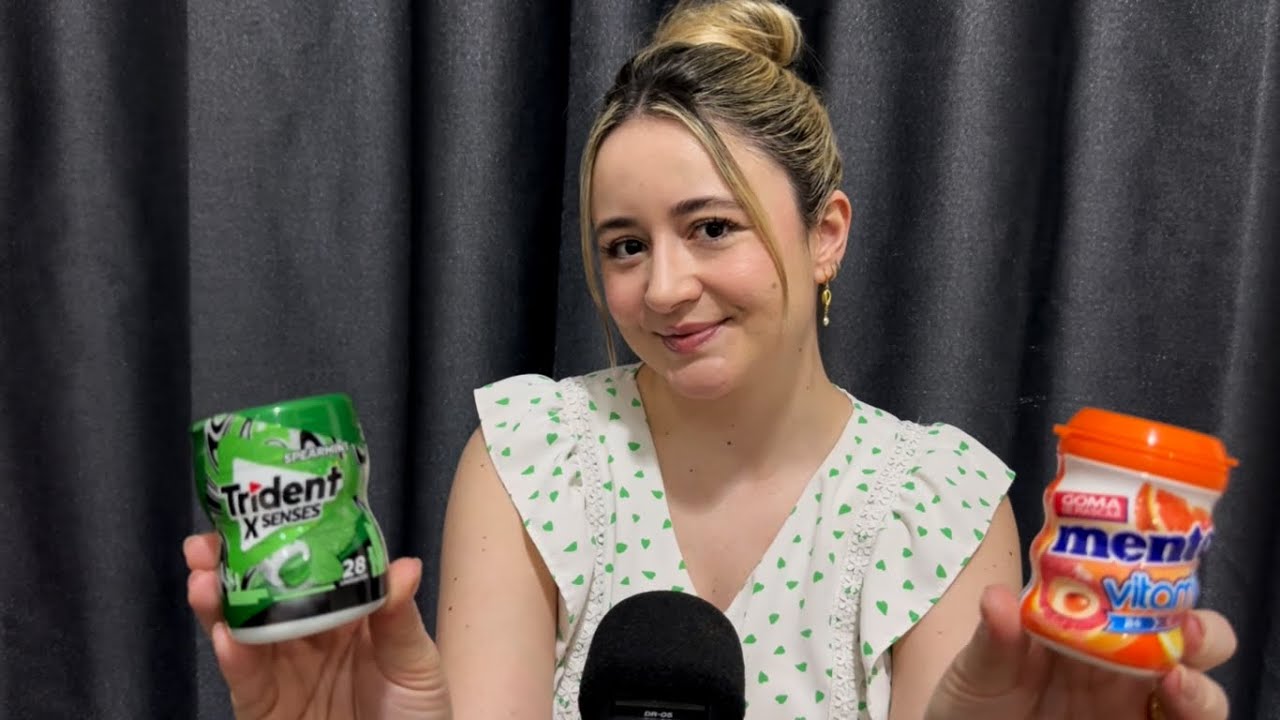 ASMR: PROVANDO CHICLETE TRIDENT X SENSES E MENTOS VITAMINS