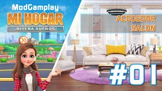 MI Hogar Diseña sueños MOD gameplay en español - Acogedor Salon screenshot 2